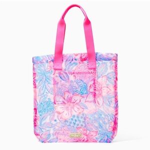 Lilly Pulitzer Mesh Tote, Pink Isle Snappy Turtle